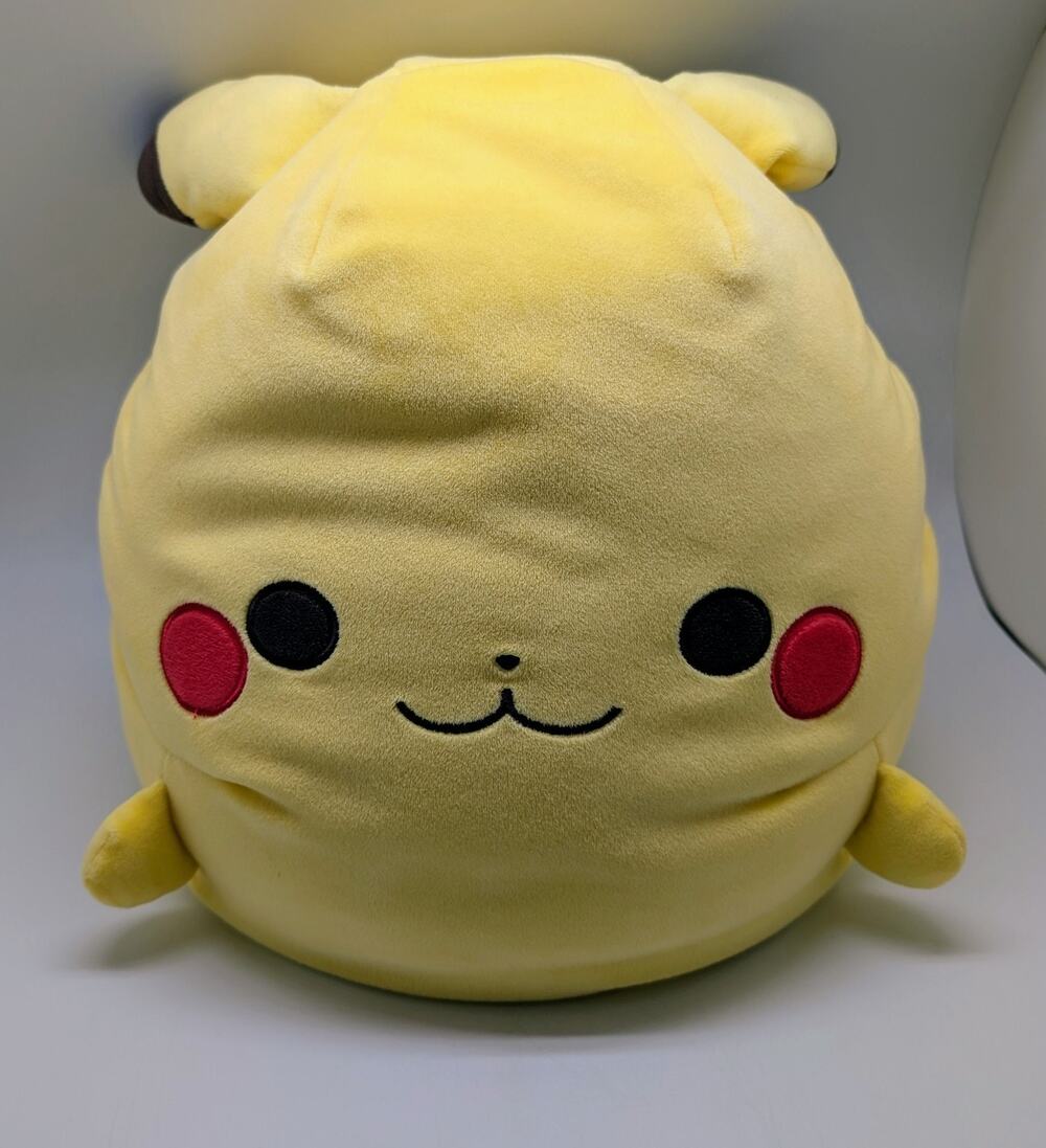 Pokemon Center Original Mugyutto Pikachu Plush 12" Polyester / Beads Cushion